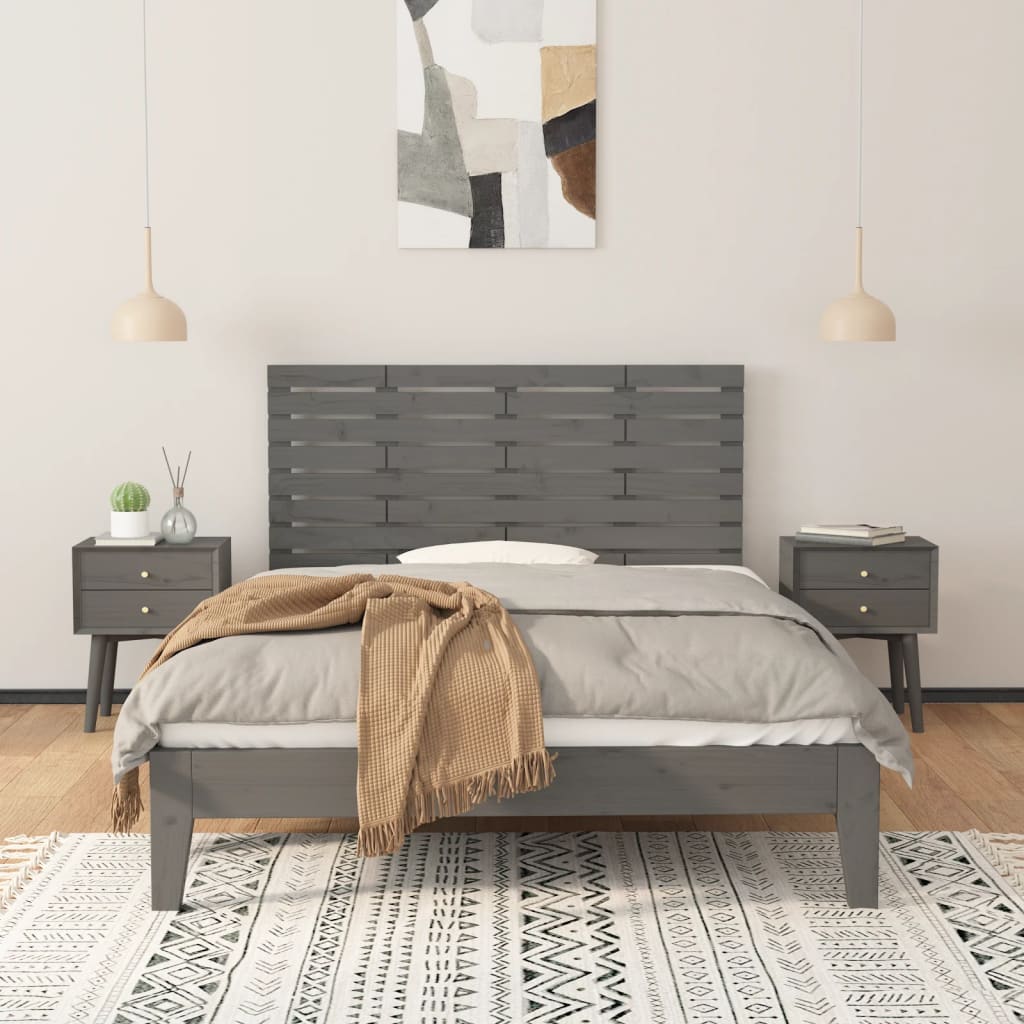 Tête de lit murale Gris 126x3x63 cm Bois massif de pin - XIOS