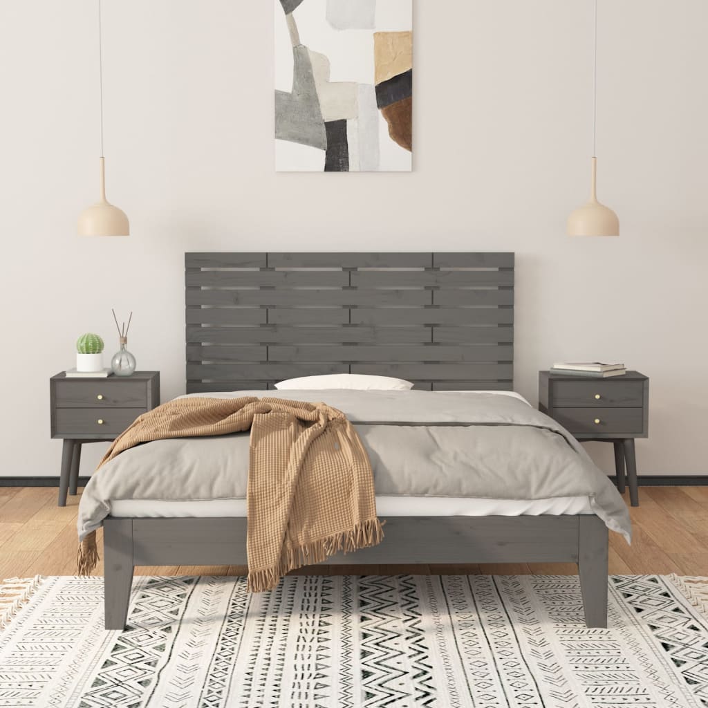 Tête de lit murale Gris 146x3x63 cm Bois massif de pin - XIOS