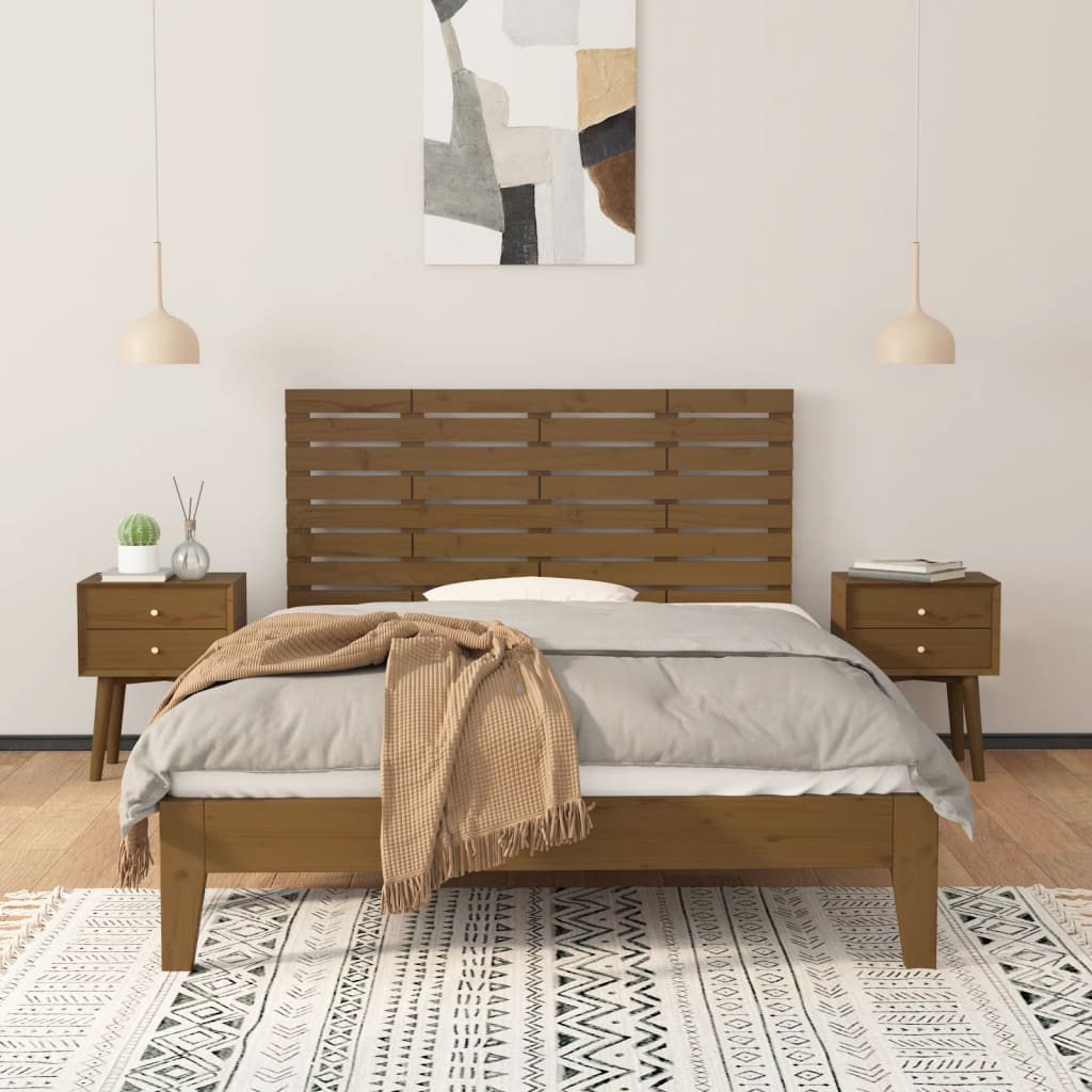 Tête de lit murale Marron miel 146x3x63 cm Bois massif de pin - XIOS