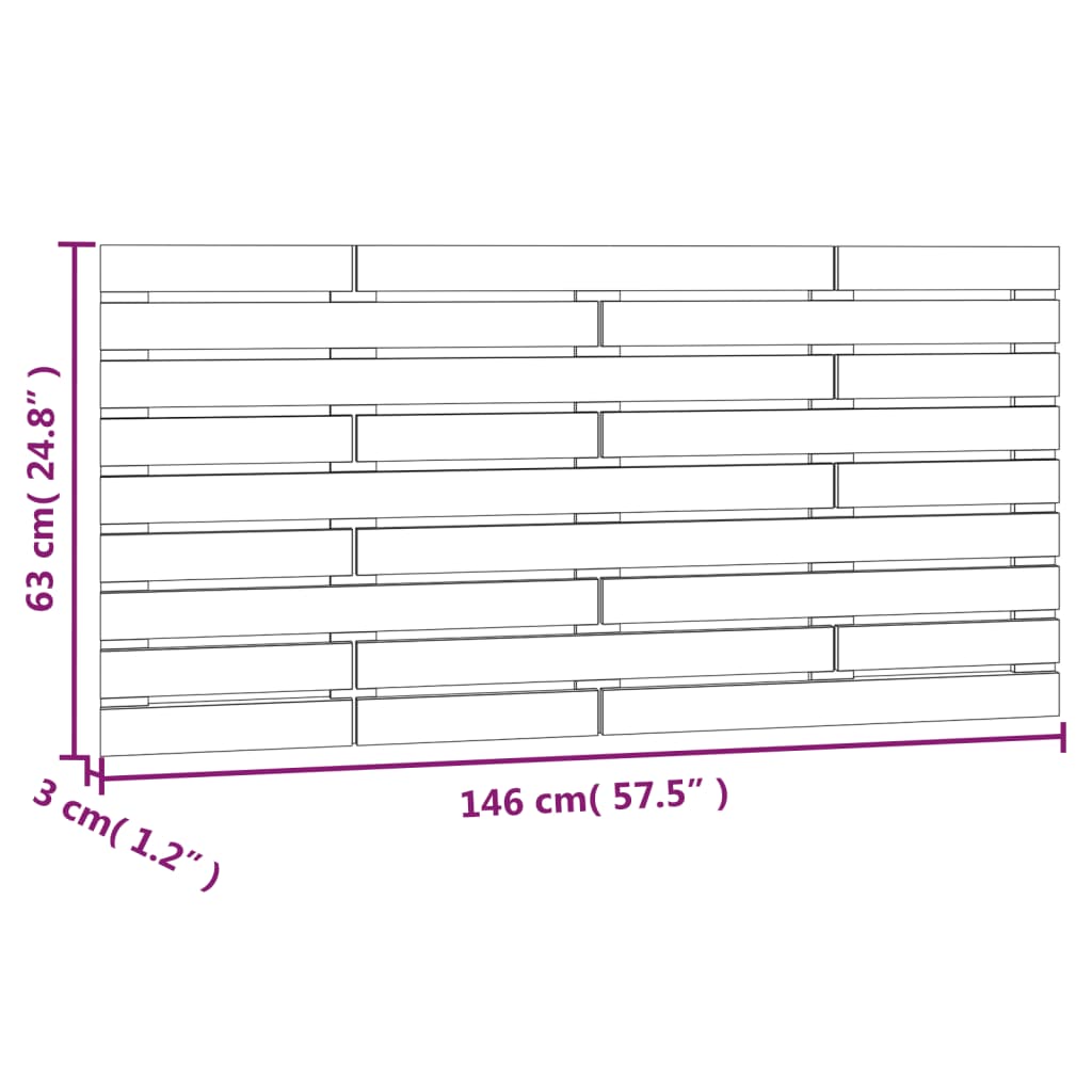 Tête de lit murale Marron miel 146x3x63 cm Bois massif de pin - XIOS