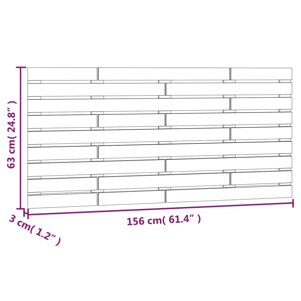 Tête de lit murale Gris 156x3x63 cm Bois massif de pin - XIOS