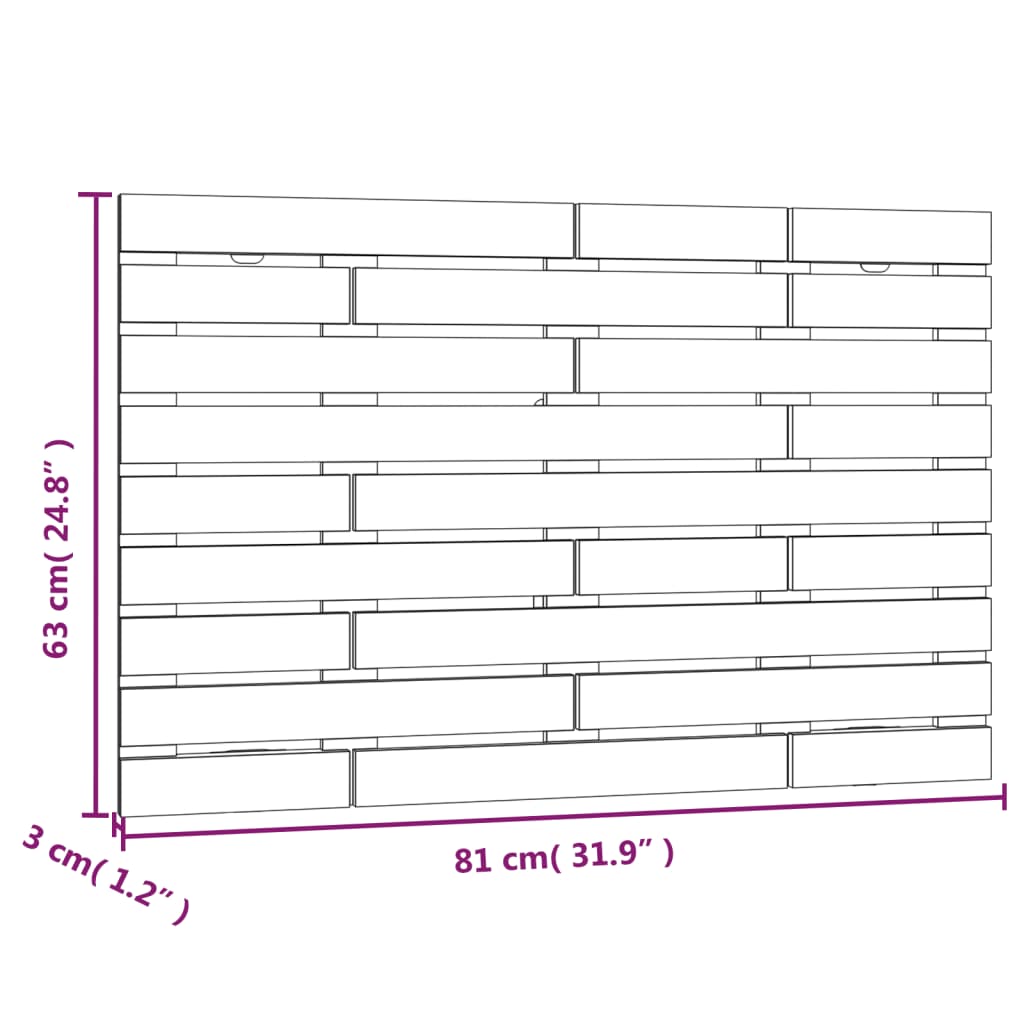 Tête de lit murale 81x3x63 cm Bois massif de pin - XIOS