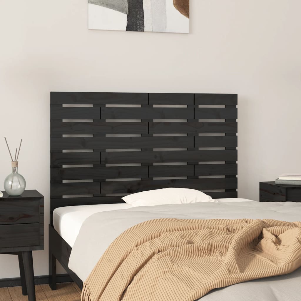 Tête de lit murale Noir 81x3x63 cm Bois massif de pin - XIOS