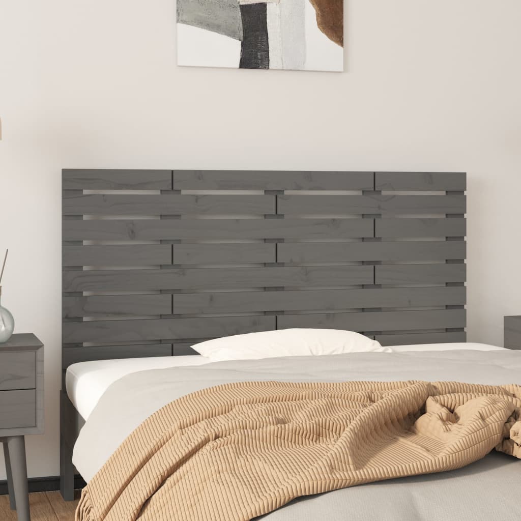 Tête de lit murale Gris 141x3x63 cm Bois massif de pin