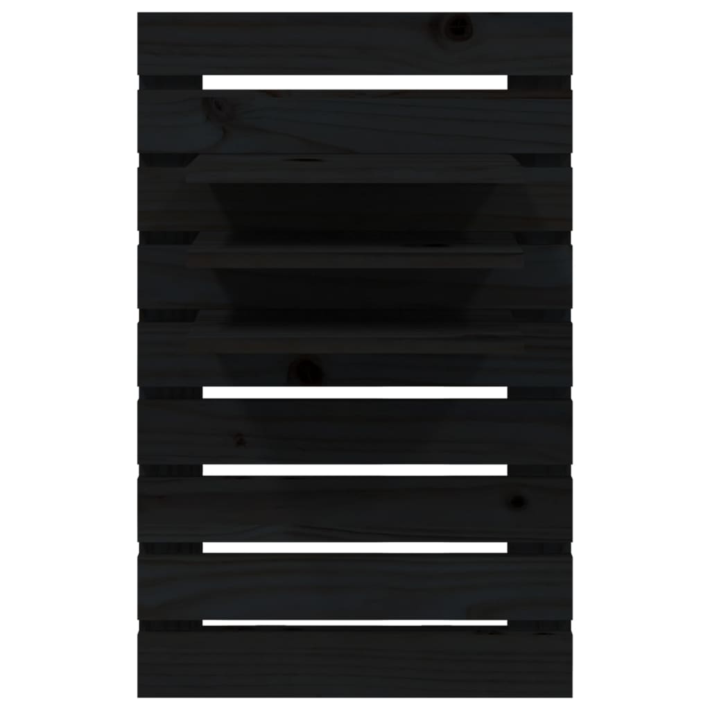 Étagères de chevet murales 2 pcs Noir Bois de pin massif - XIOS