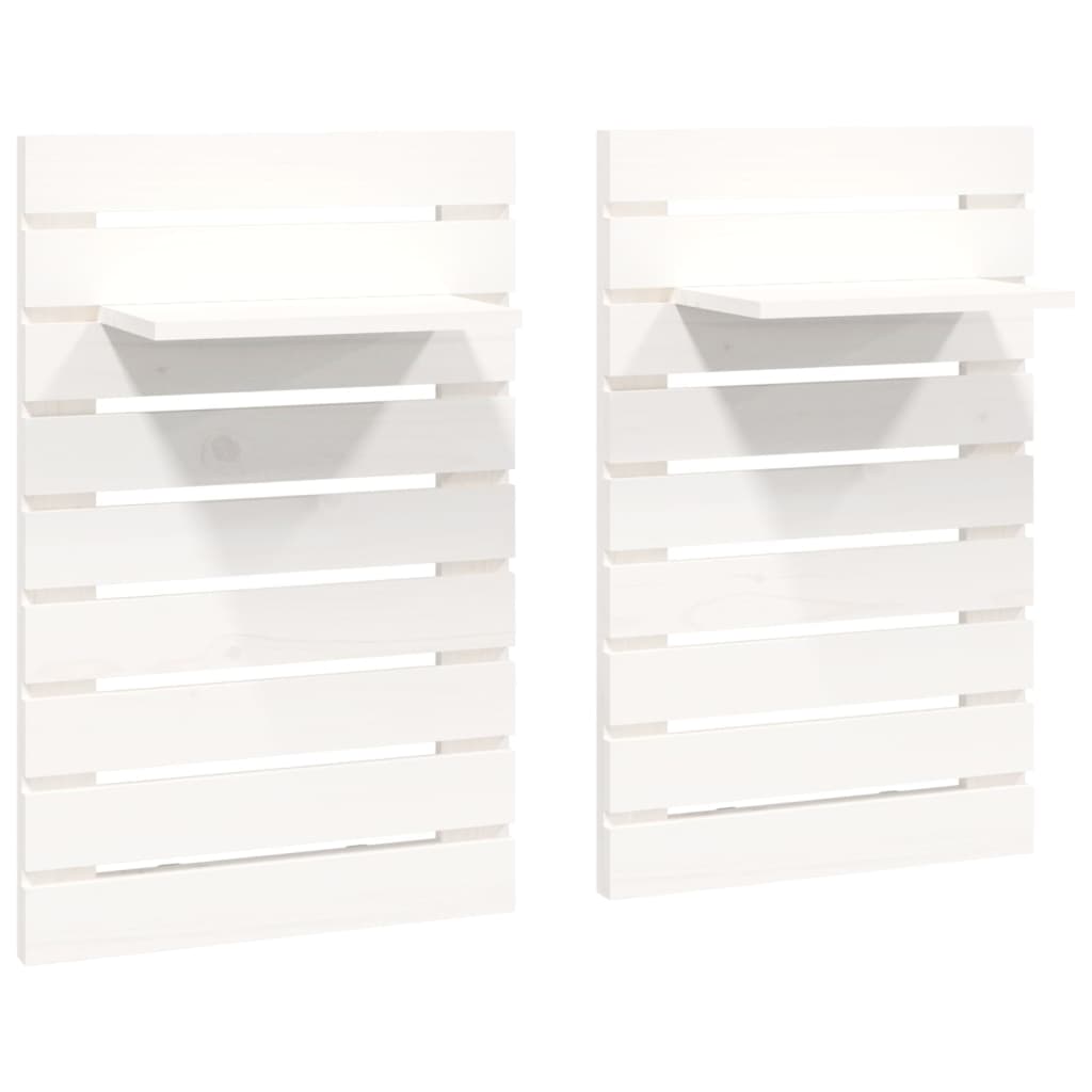 Étagères de chevet murales 2 pcs Blanc Bois de pin massif - XIOS