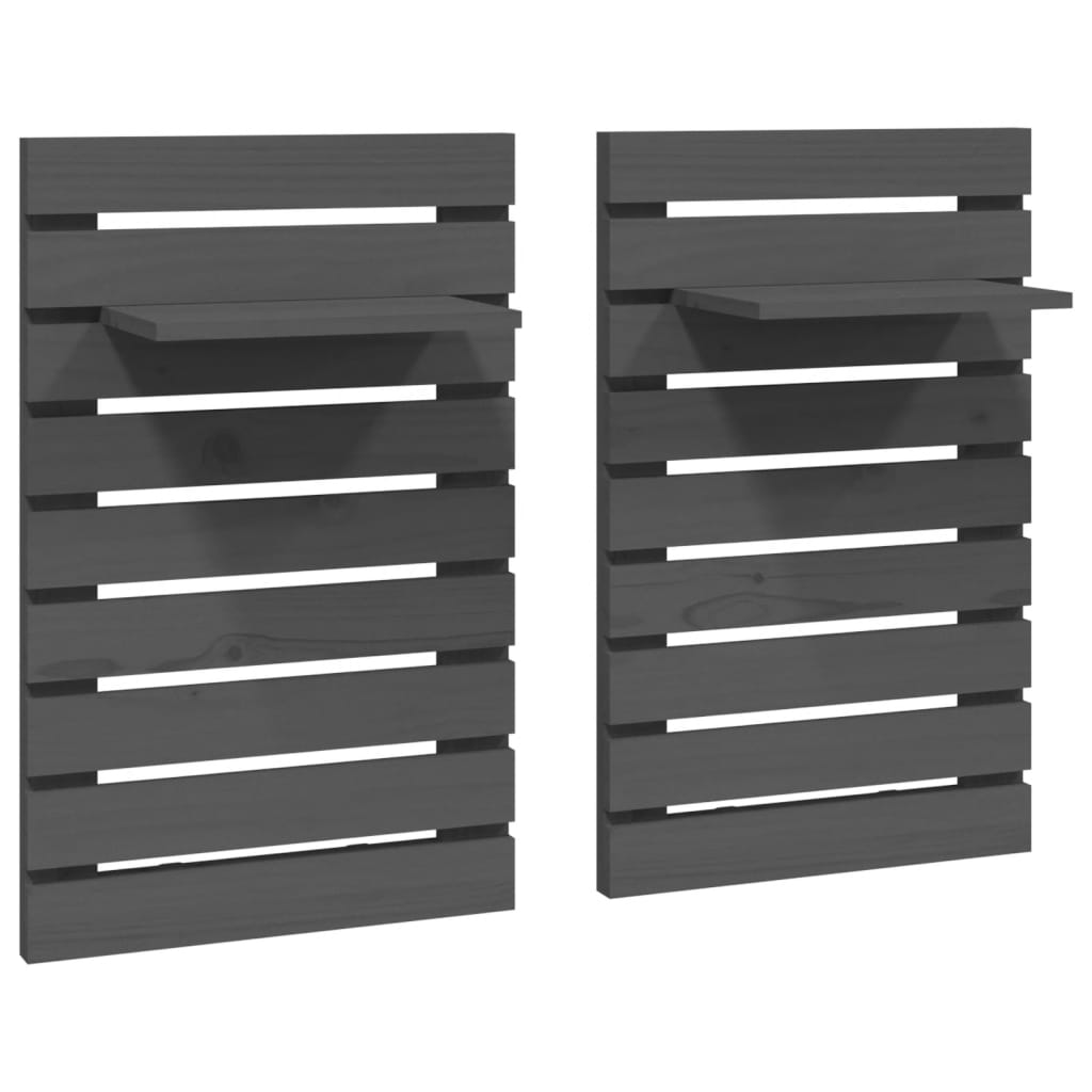 Étagères de chevet murales 2 pcs Gris Bois de pin massif - XIOS
