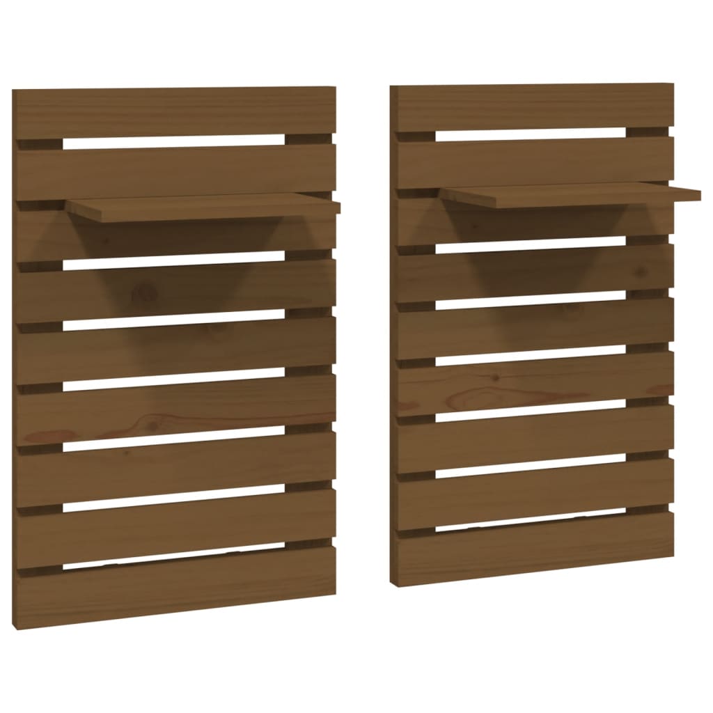 Étagères de chevet murales 2 pcs Marron miel Bois de pin massif - XIOS