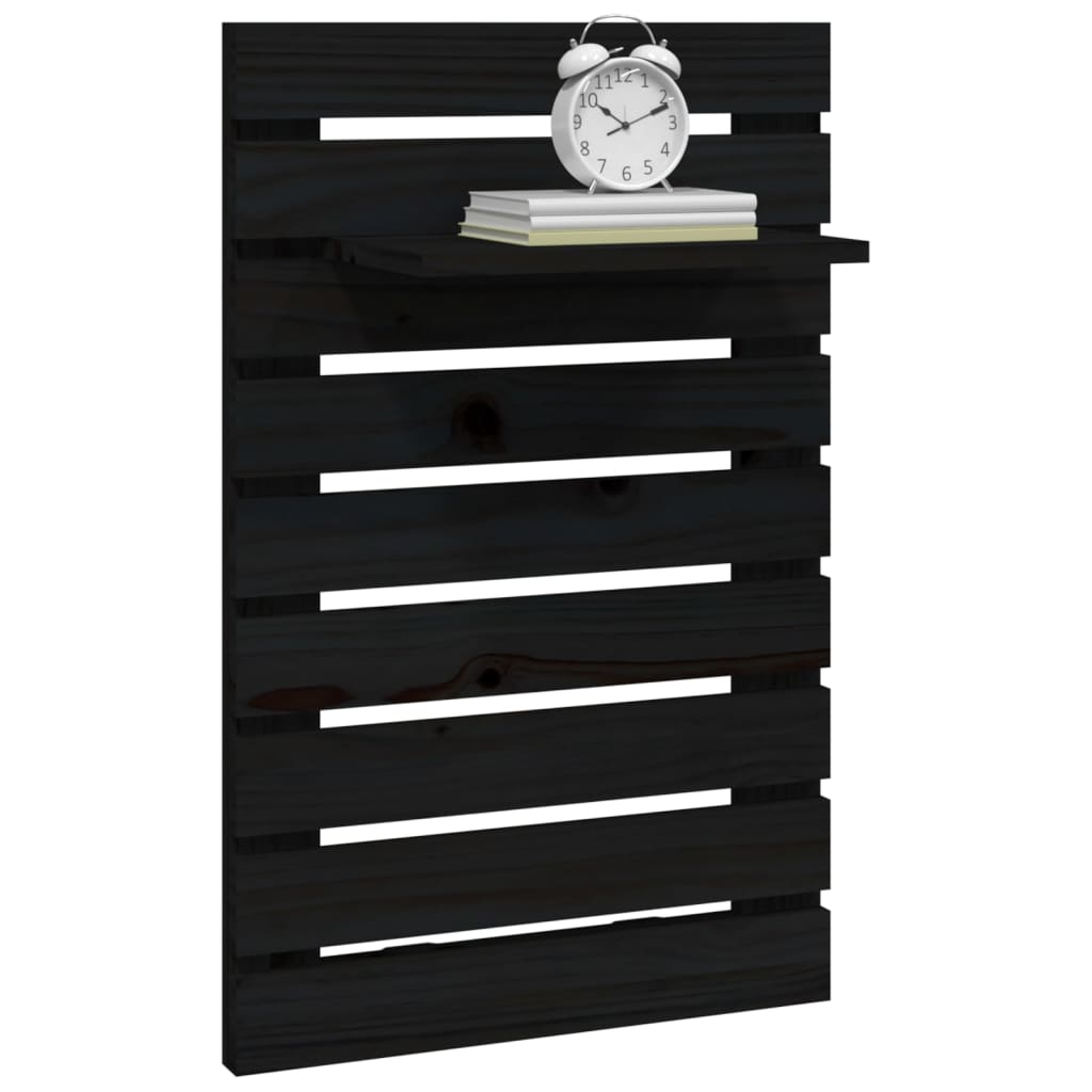 Étagères de chevet murales 2 pcs Noir Bois de pin massif - XIOS