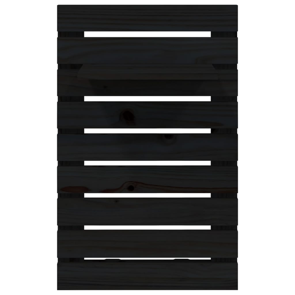 Étagères de chevet murales 2 pcs Noir Bois de pin massif - XIOS