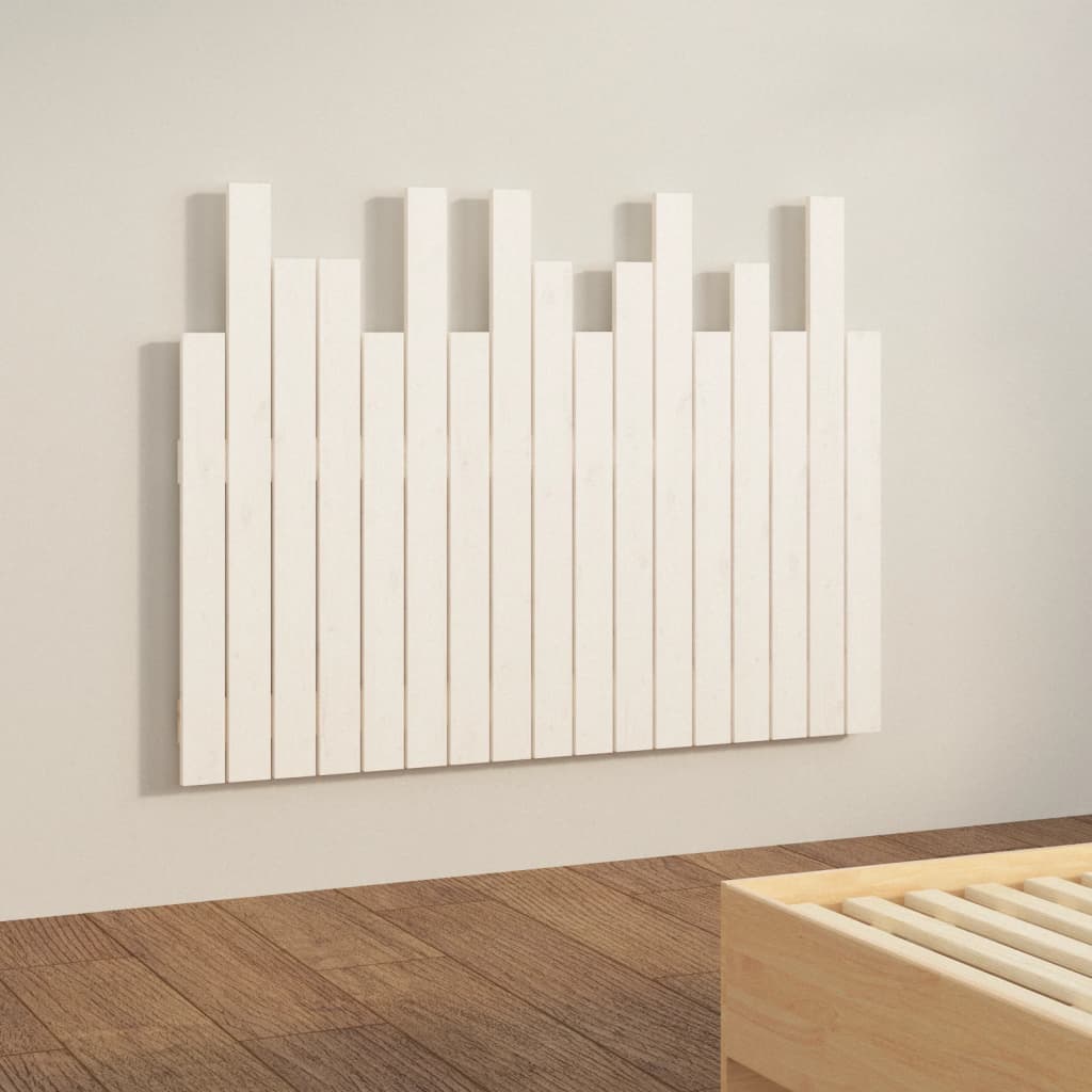 Tête de lit murale Blanc 108x3x80 cm Bois massif de pin - XIOS