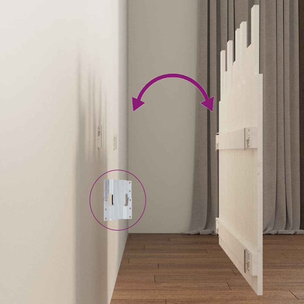 Tête de lit murale Blanc 108x3x80 cm Bois massif de pin - XIOS