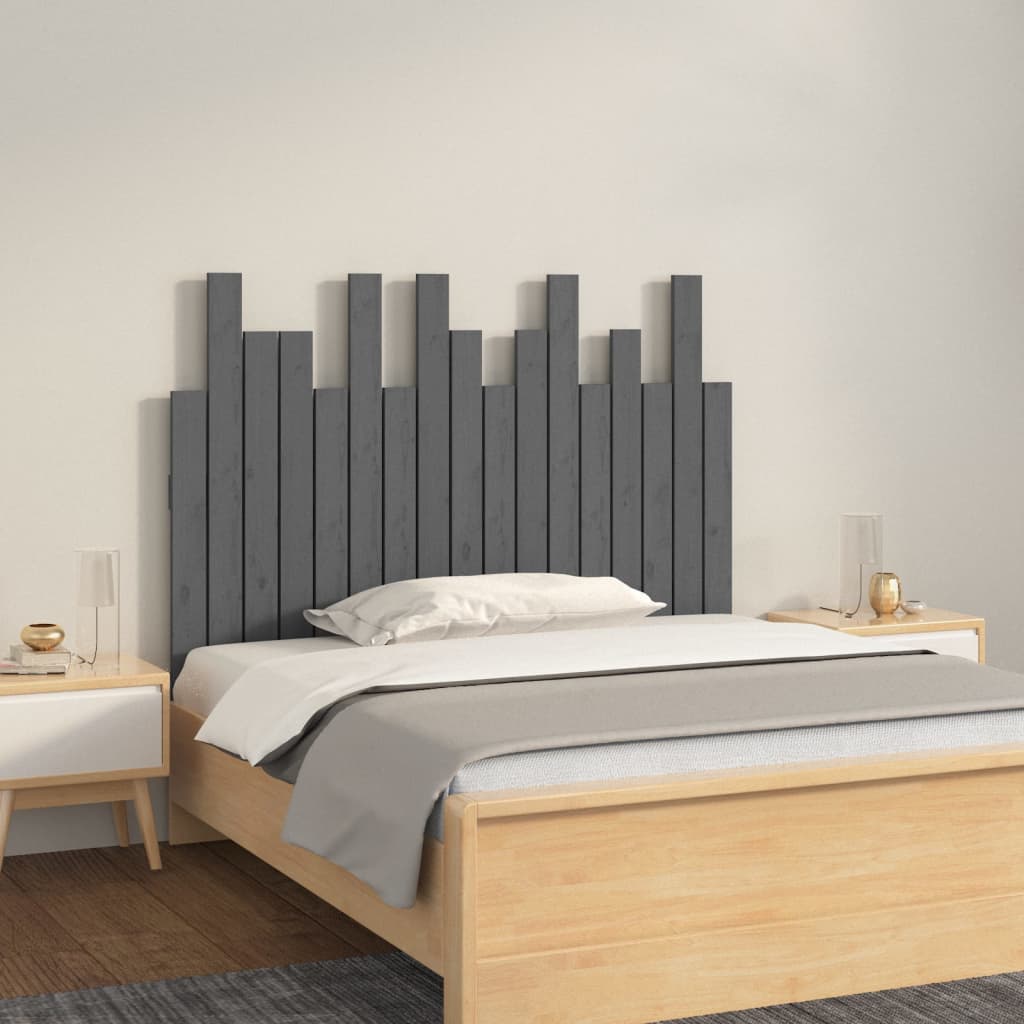 Tête de lit murale Gris 108x3x80 cm Bois massif de pin - XIOS