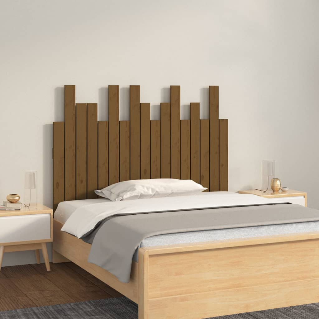 Tête de lit murale Marron miel 108x3x80 cm Bois massif de pin - XIOS