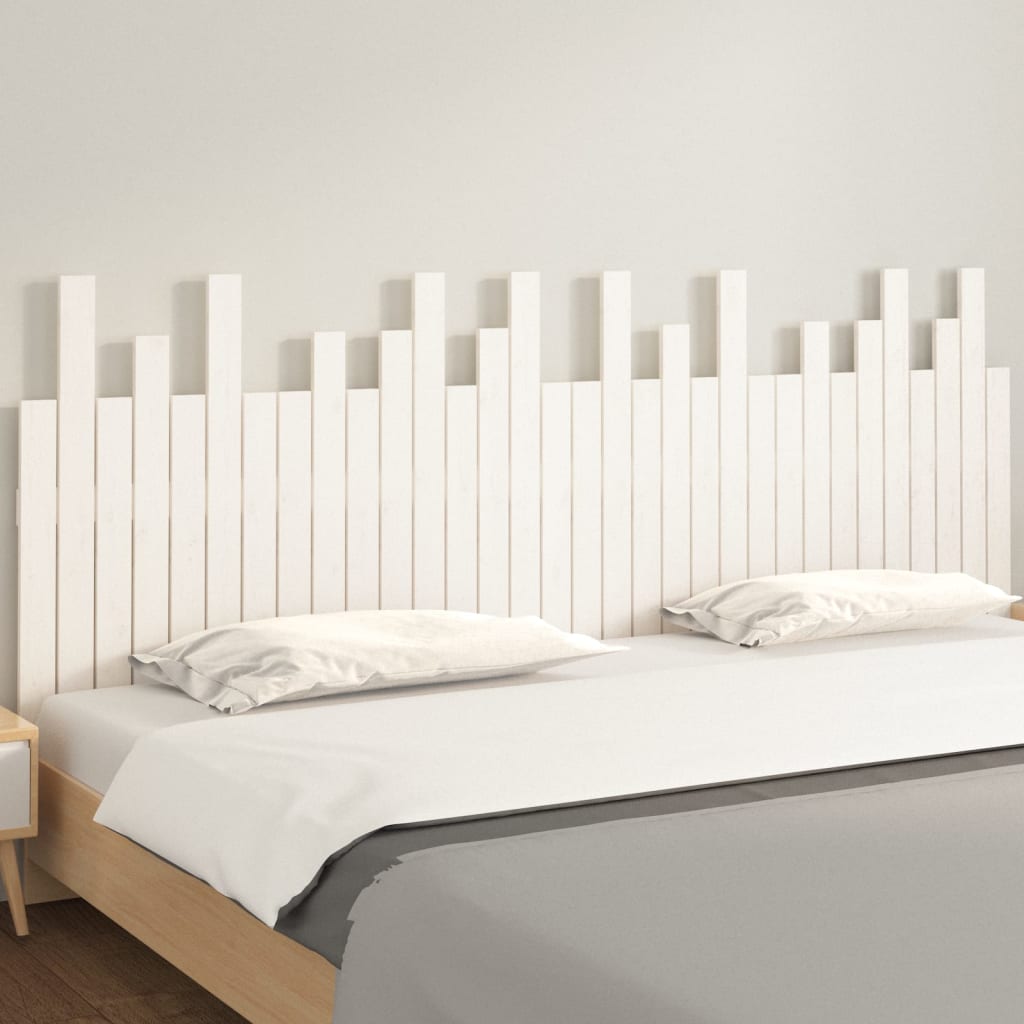Tête de lit murale Blanc 204x3x80 cm Bois massif de pin - XIOS