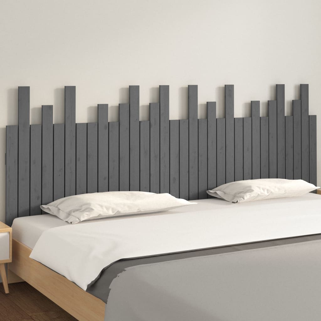 Tête de lit murale Gris 204x3x80 cm Bois massif de pin - XIOS