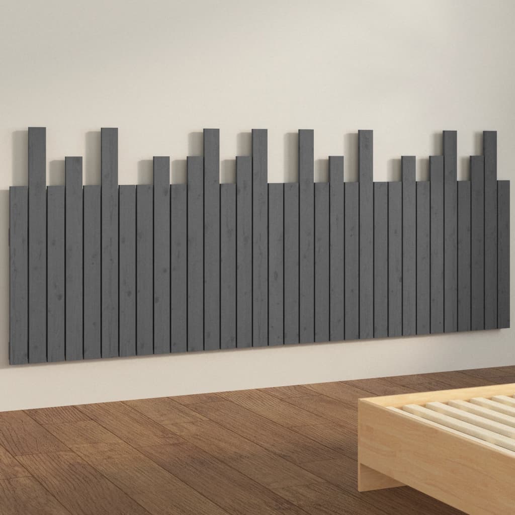 Tête de lit murale Gris 204x3x80 cm Bois massif de pin - XIOS