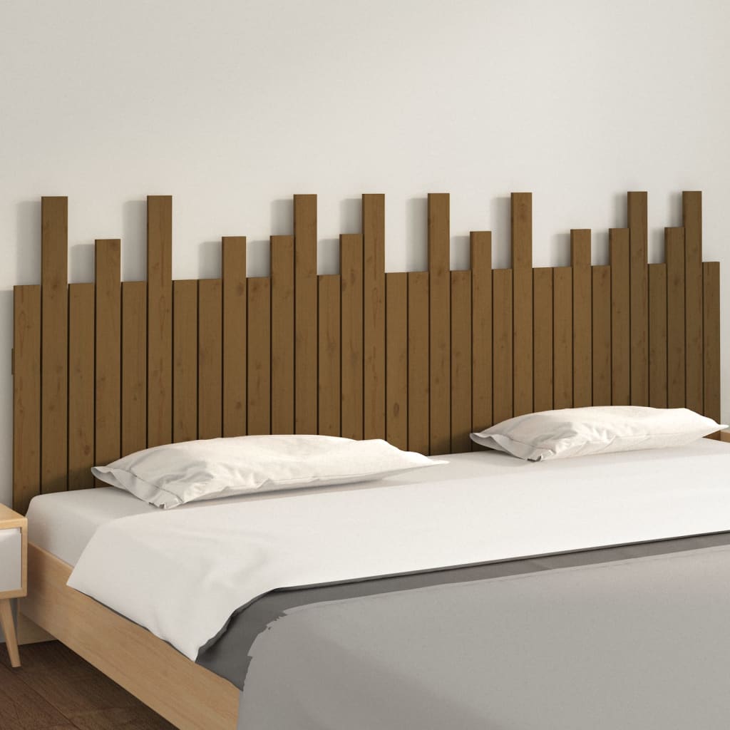 Tête de lit murale Marron miel 204x3x80 cm Bois massif de pin - XIOS