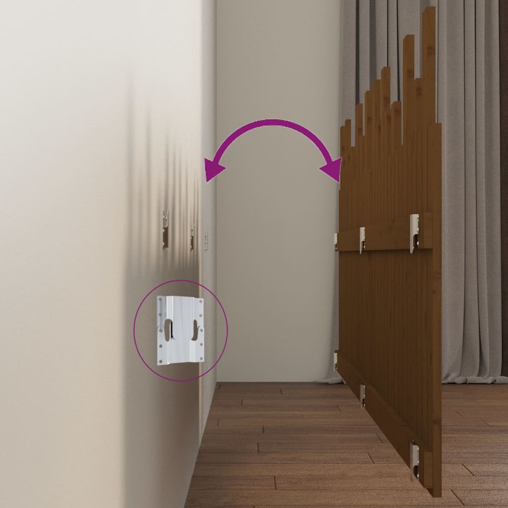 Tête de lit murale Marron miel 204x3x80 cm Bois massif de pin - XIOS