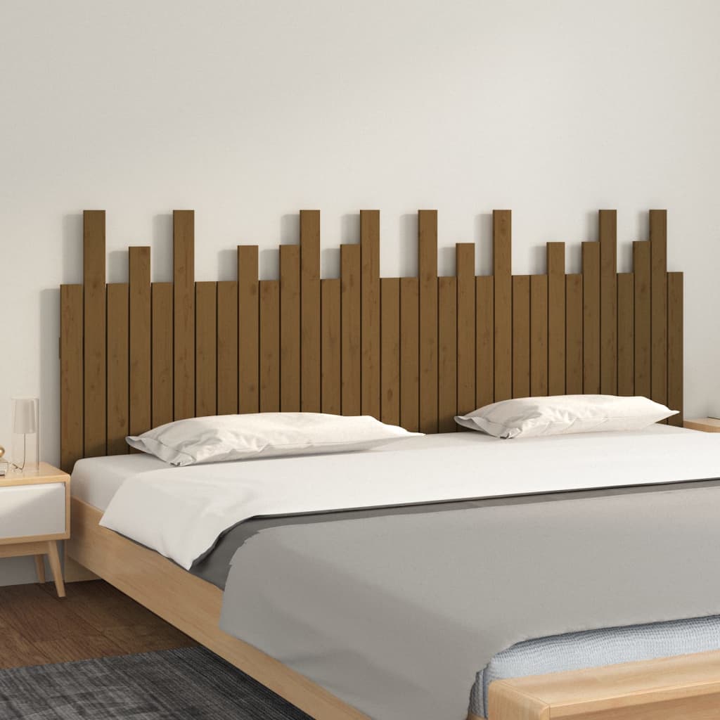Tête de lit murale Marron miel 204x3x80 cm Bois massif de pin - XIOS