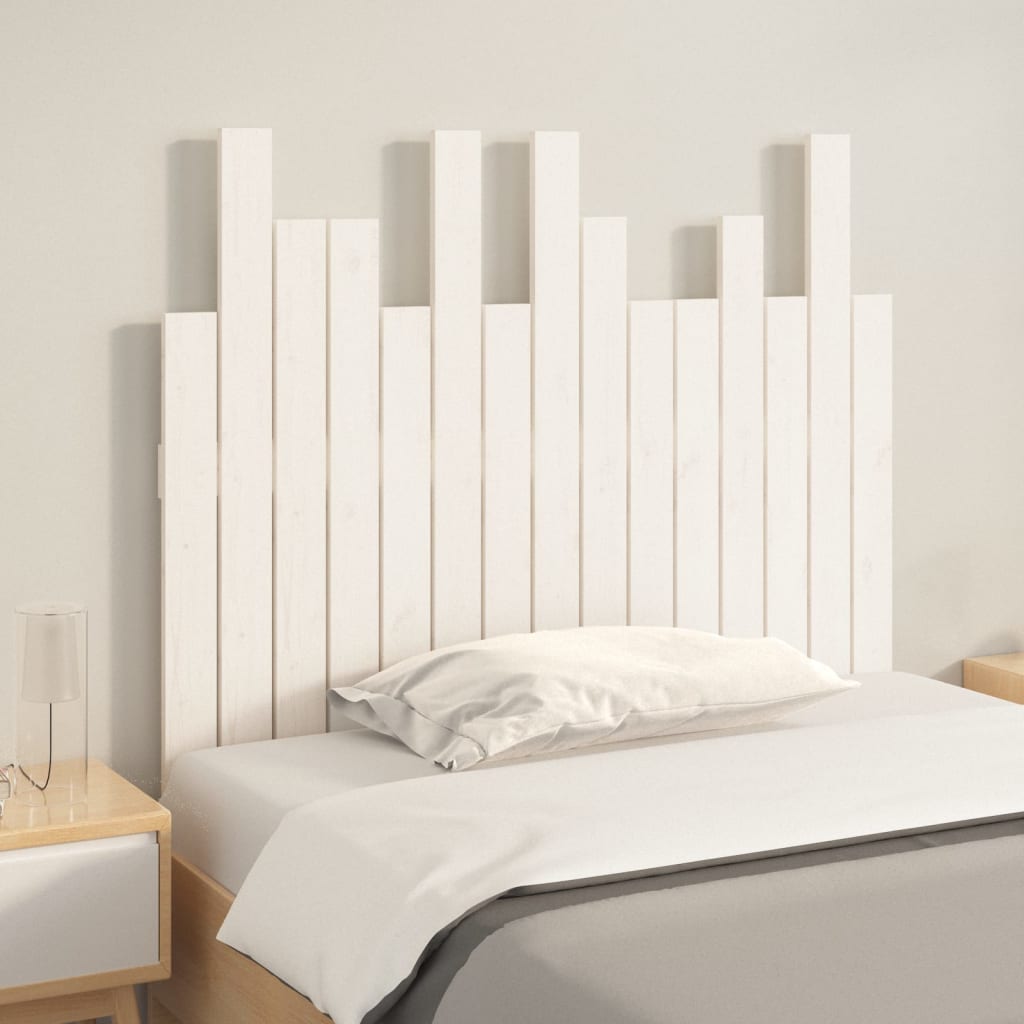 Tête de lit murale Blanc 95,5x3x80 cm Bois massif de pin - XIOS