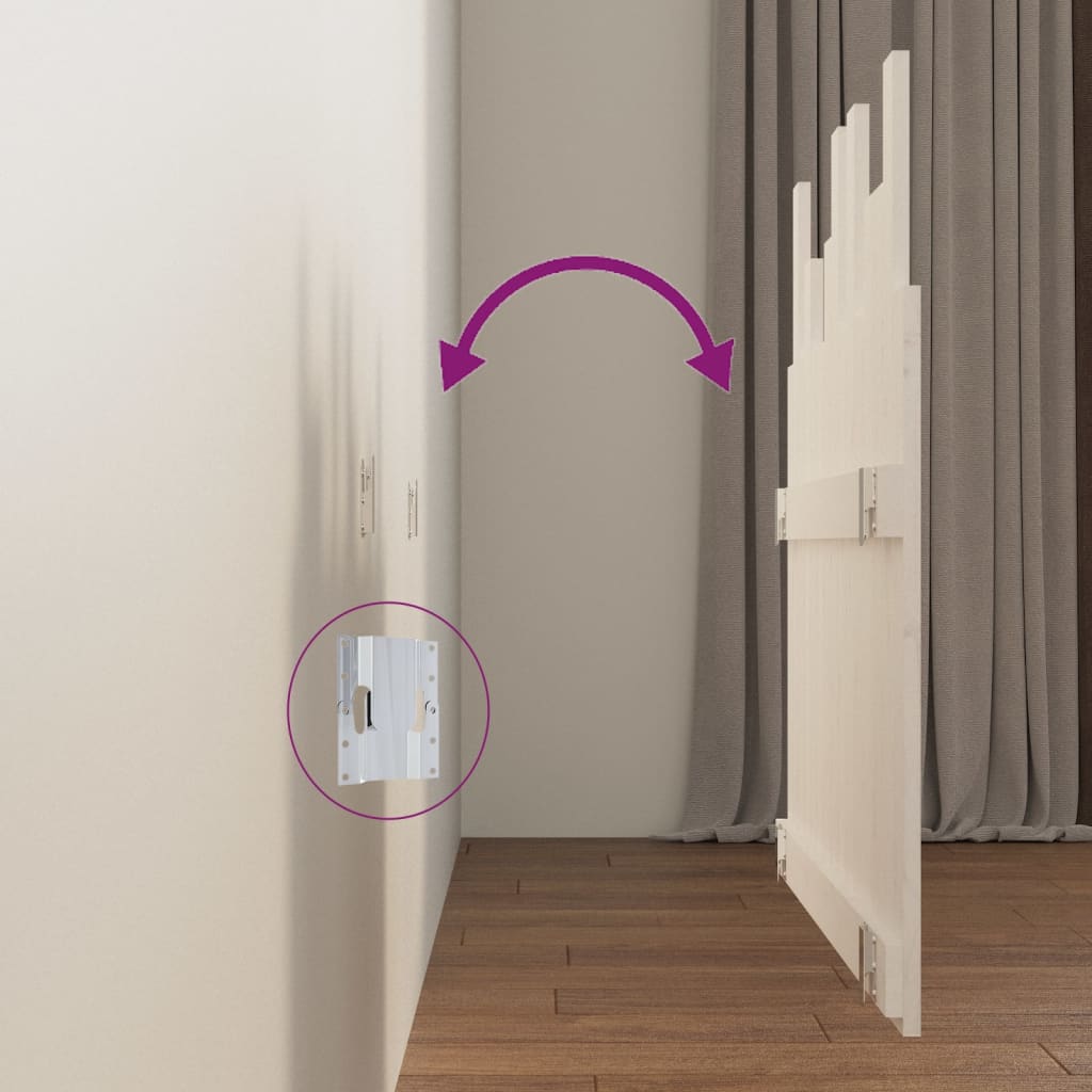 Tête de lit murale Blanc 95,5x3x80 cm Bois massif de pin - XIOS