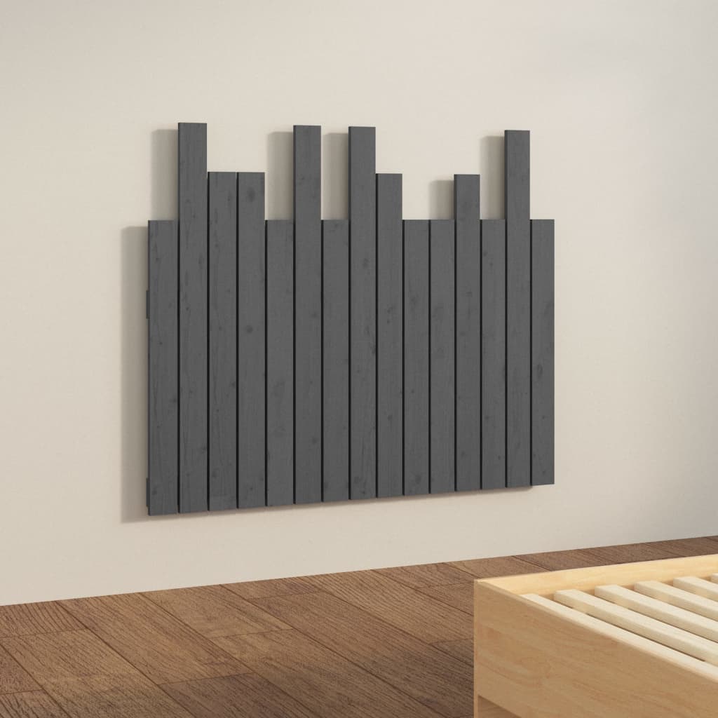 Tête de lit murale Gris 95,5x3x80 cm Bois massif de pin - XIOS