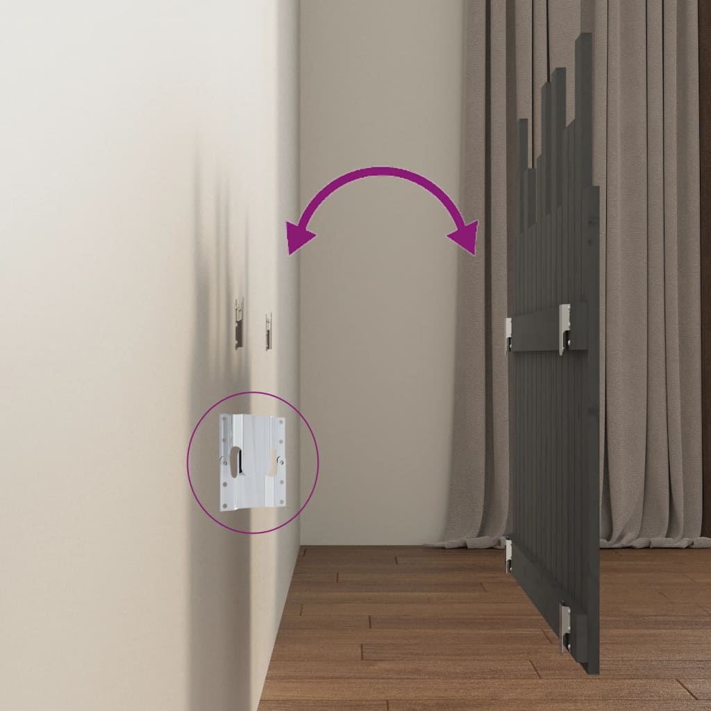 Tête de lit murale Gris 95,5x3x80 cm Bois massif de pin - XIOS