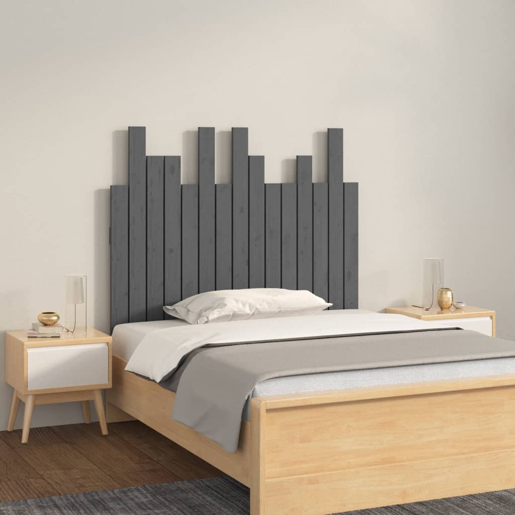 Tête de lit murale Gris 95,5x3x80 cm Bois massif de pin - XIOS