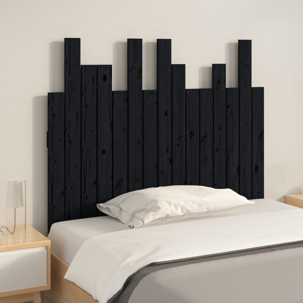 Tête de lit murale Noir 95,5x3x80 cm Bois massif de pin - XIOS