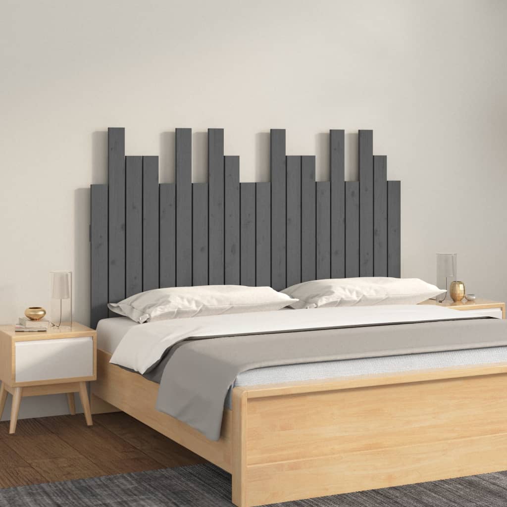Tête de lit murale Gris 127,5x3x80 cm Bois massif de pin - XIOS