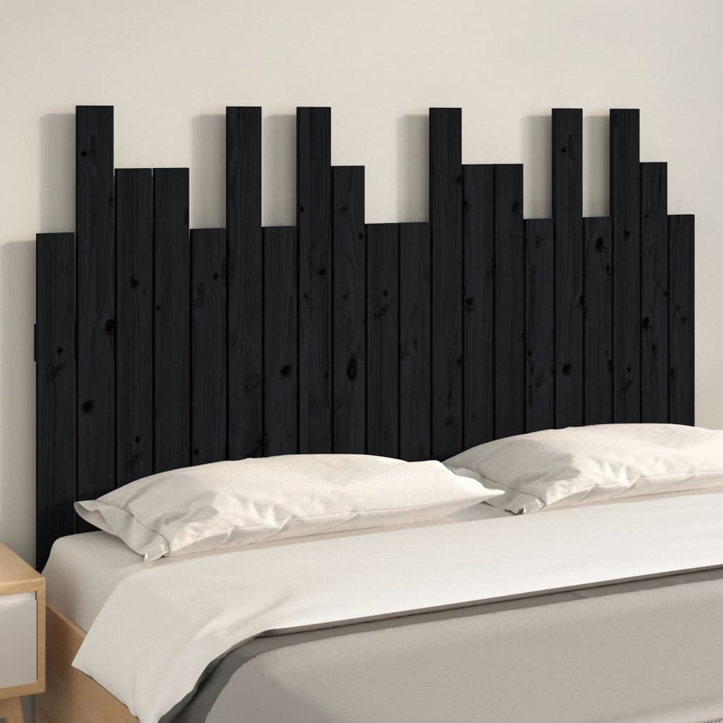 Tête de lit murale Noir 127,5x3x80 cm Bois massif de pin - XIOS