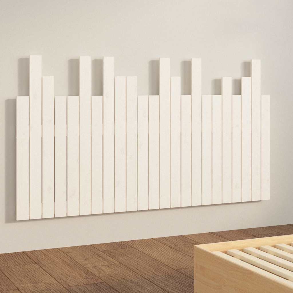 Tête de lit murale Blanc 146,5x3x80 cm Bois massif de pin - XIOS