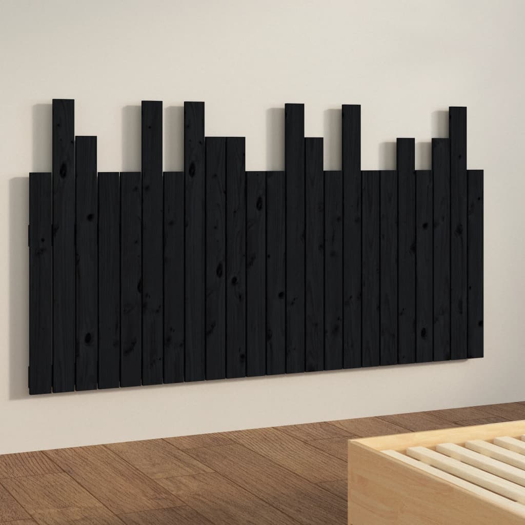 Tête de lit murale Noir 146,5x3x80 cm Bois massif de pin - XIOS