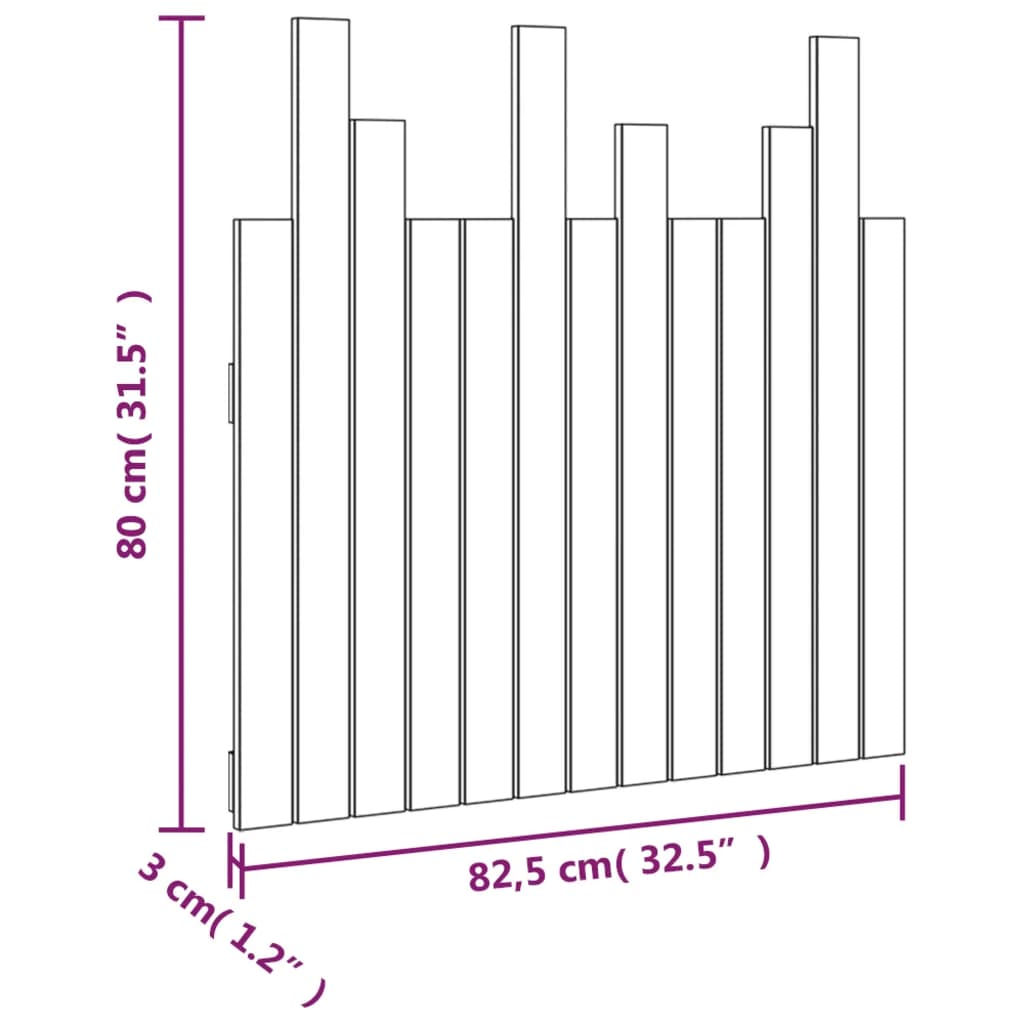 Tête de lit murale 82,5x3x80 cm Bois massif de pin - XIOS