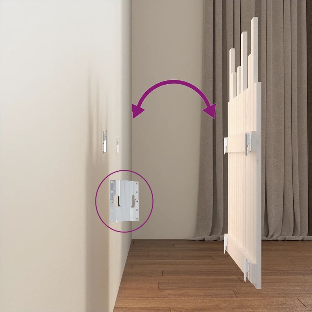 Tête de lit murale Blanc 82,5x3x80 cm Bois massif de pin - XIOS