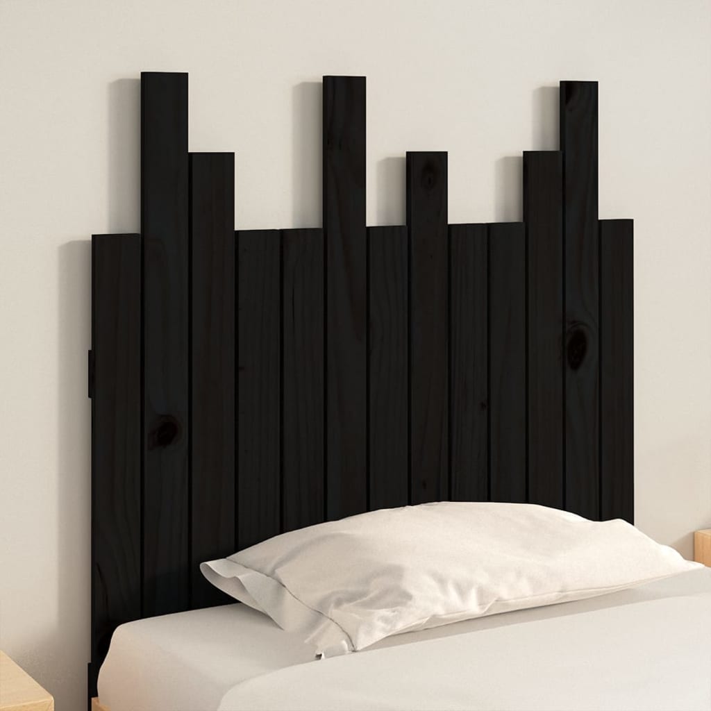 Tête de lit murale Noir 82,5x3x80 cm Bois massif de pin - XIOS