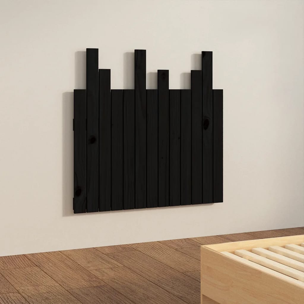 Tête de lit murale Noir 82,5x3x80 cm Bois massif de pin - XIOS