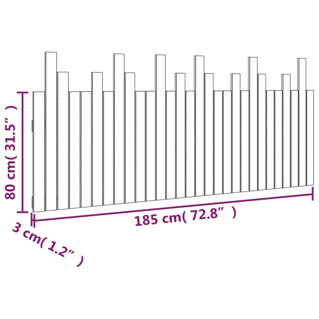 Tête de lit murale 185x3x80 cm Bois massif de pin - XIOS