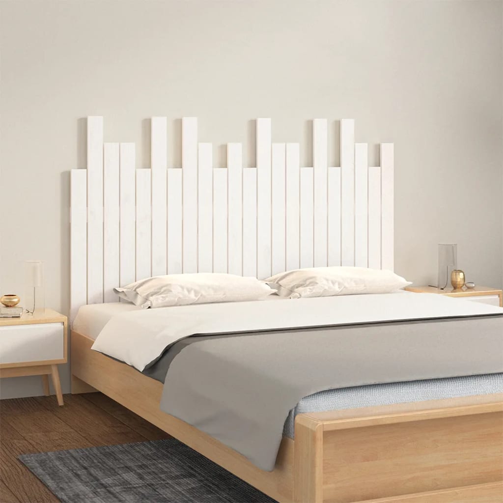 Tête de lit murale Blanc 140x3x80 cm Bois massif de pin - XIOS