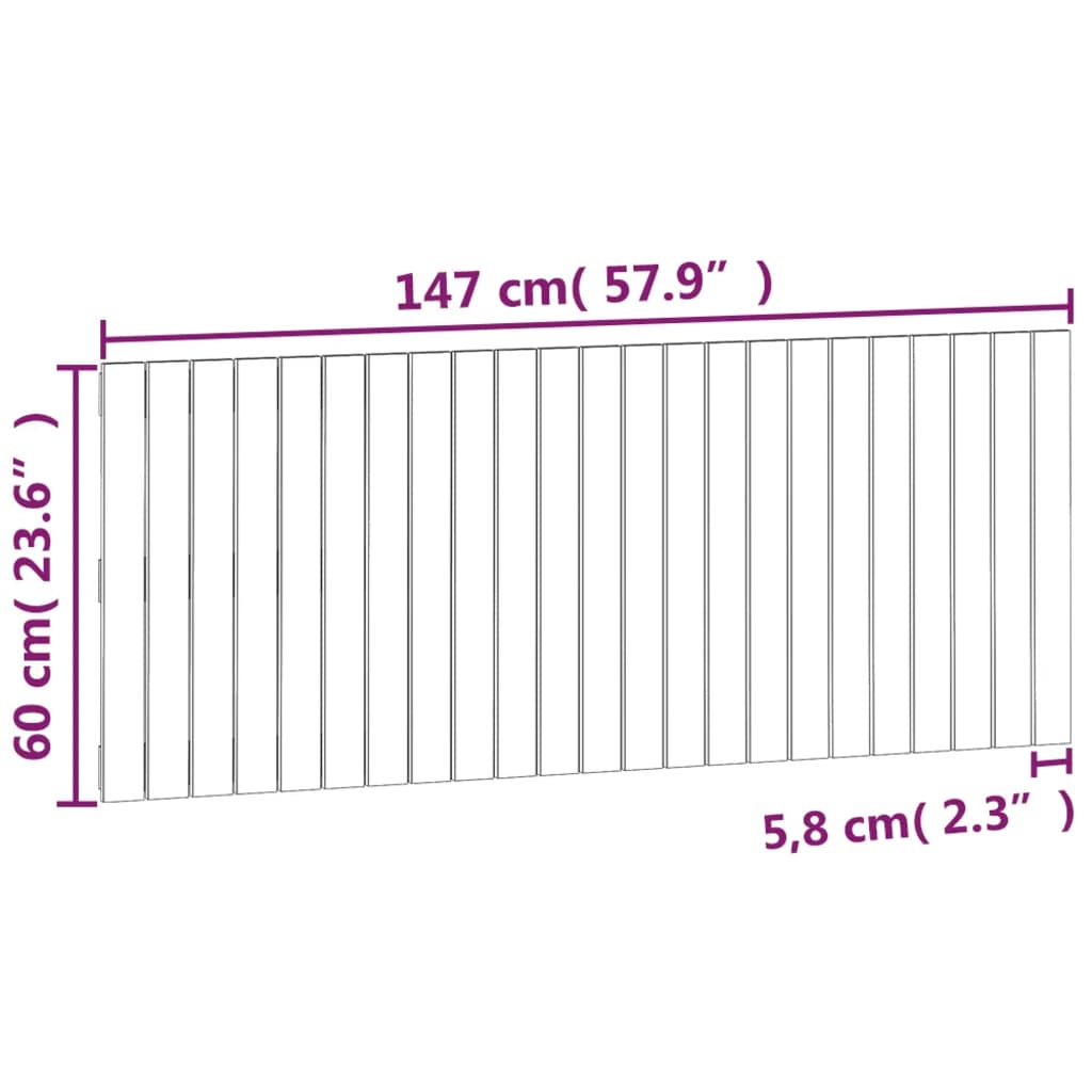Tête de lit murale 147x3x60 cm Bois massif de pin - XIOS