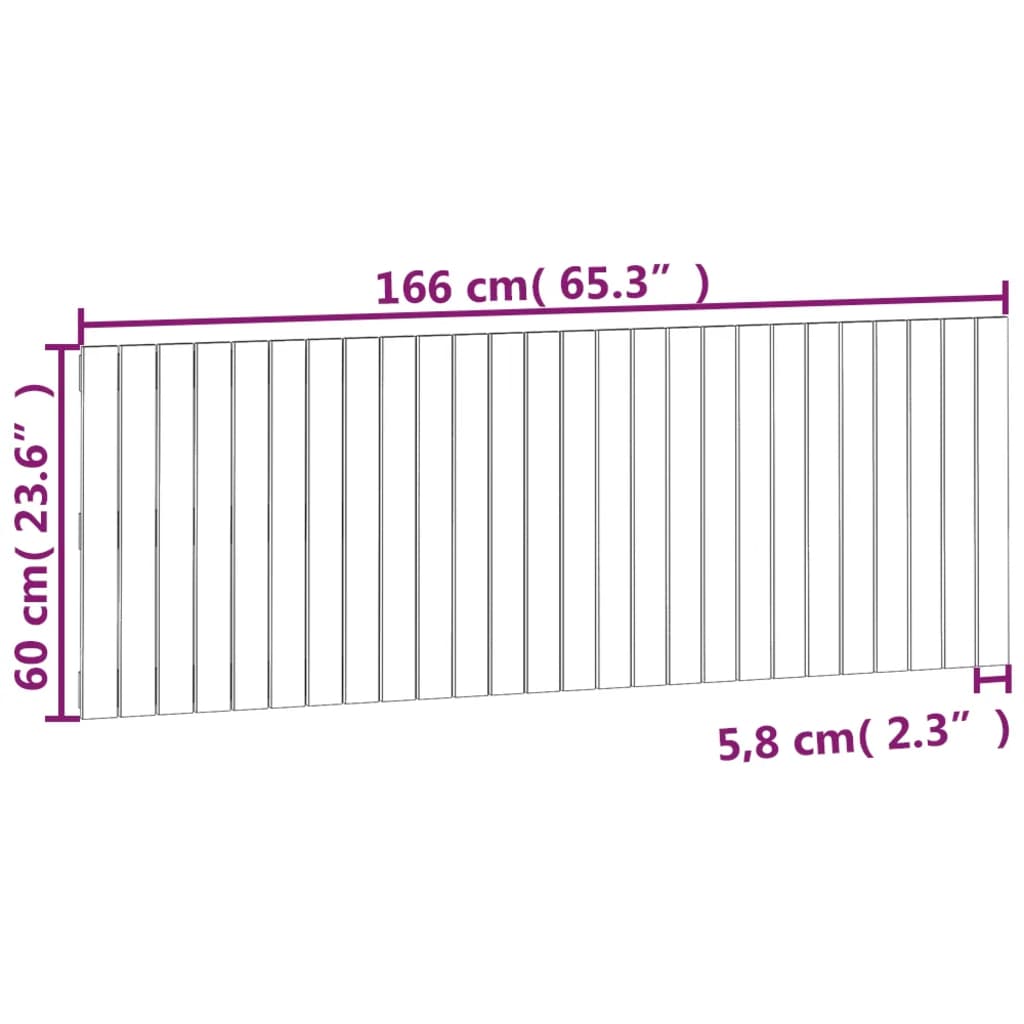 Tête de lit murale 166x3x60 cm Bois massif de pin - XIOS