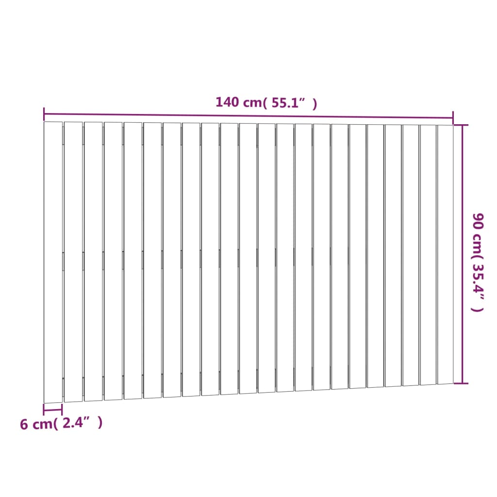 Tête de lit murale 140x3x90 cm Bois massif de pin - XIOS