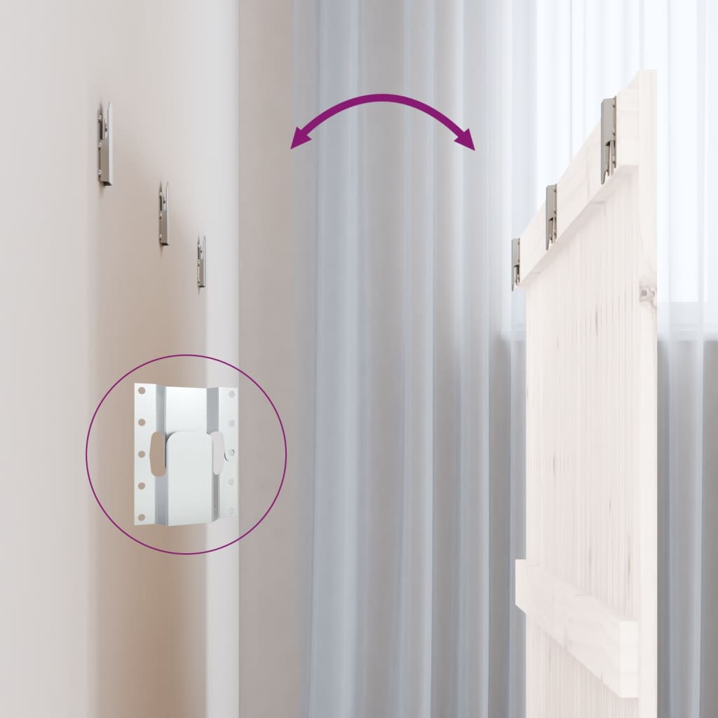 Tête de lit murale Blanc 140x3x90 cm Bois massif de pin - XIOS