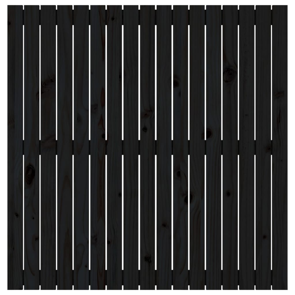 Tête de lit murale Noir 108x3x110 cm Bois massif de pin - XIOS