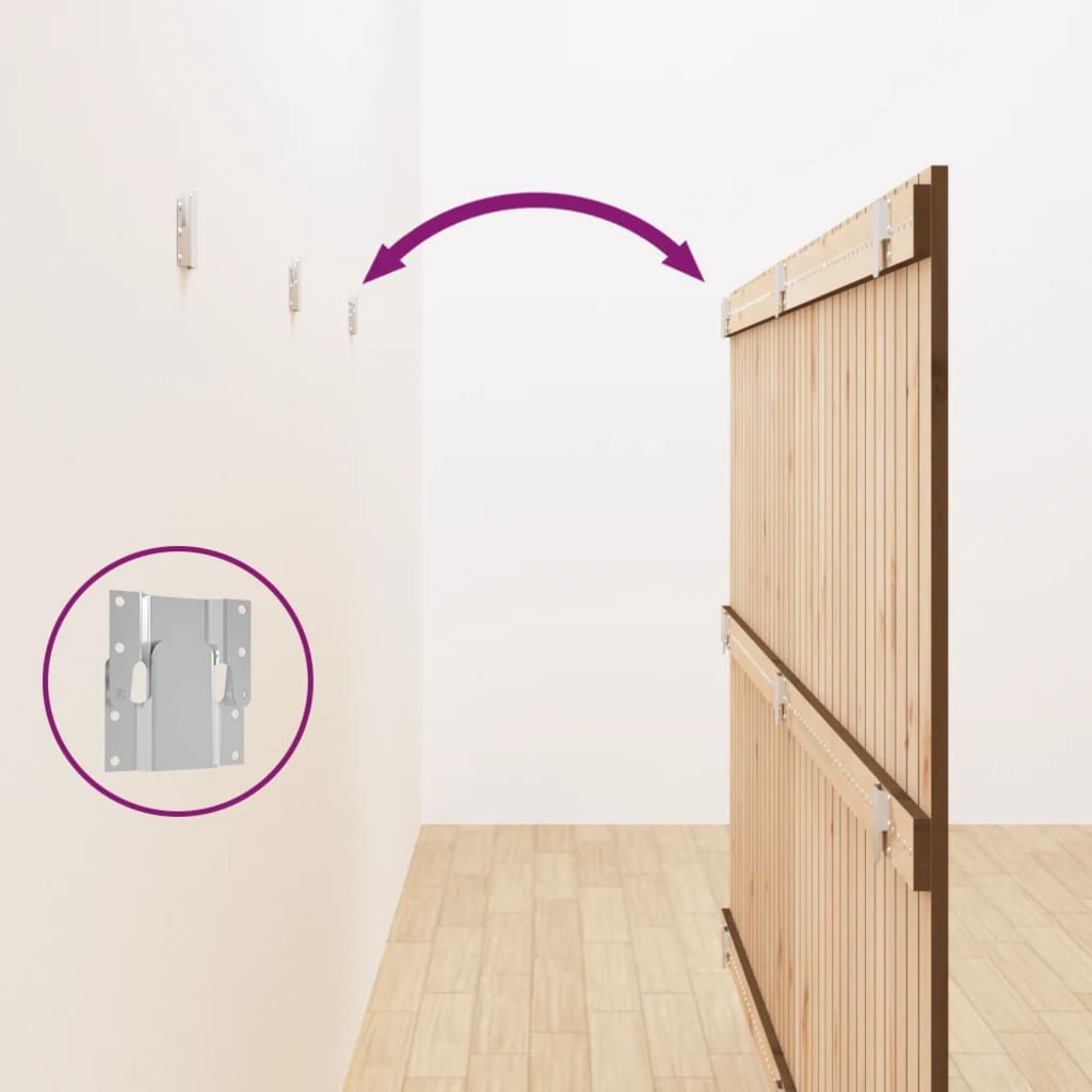 Tête de lit murale Marron miel 204x3x110 cm Bois massif de pin - XIOS