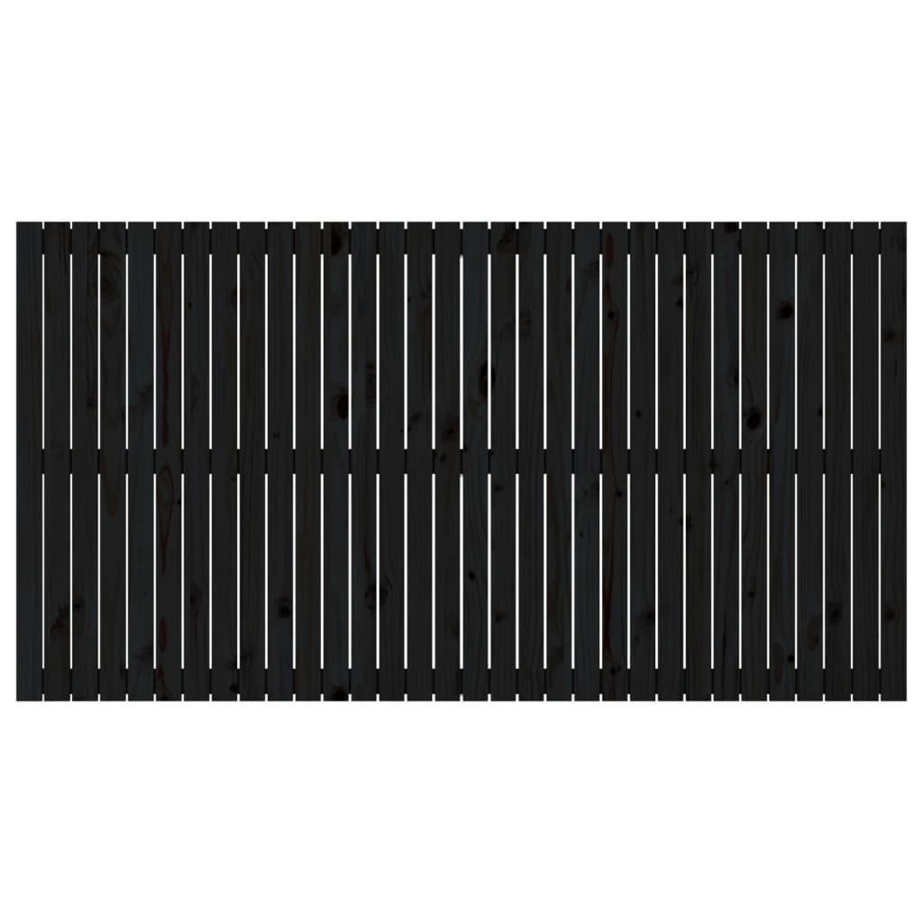 Tête de lit murale Noir 204x3x110 cm Bois massif de pin - XIOS