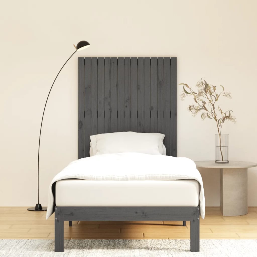 Tête de lit murale Gris 95,5x3x110 cm Bois massif de pin - XIOS