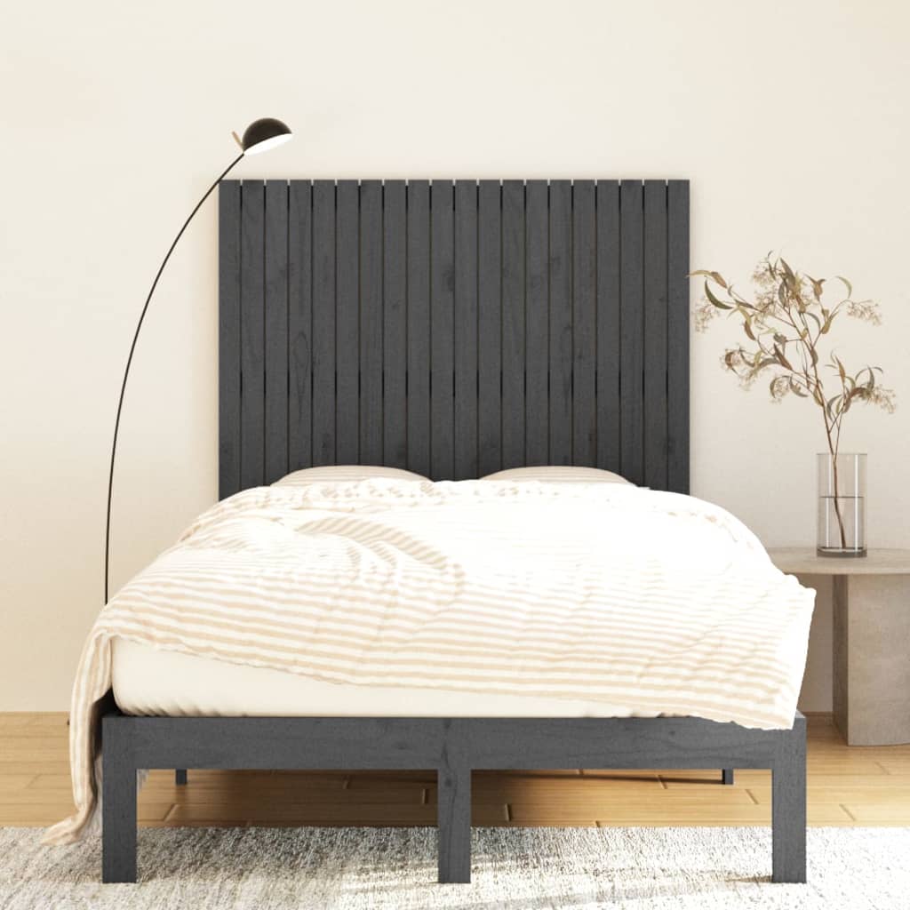 Tête de lit murale Gris 127,5x3x110 cm Bois massif de pin - XIOS