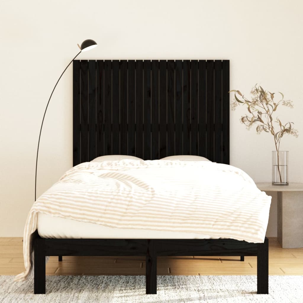 Tête de lit murale Noir 127,5x3x110 cm Bois massif de pin - XIOS